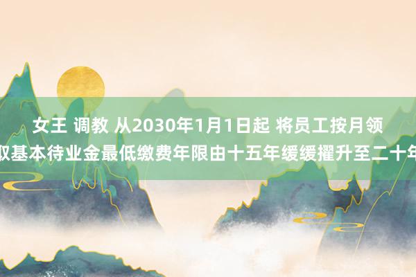 女王 调教 从2030年1月1日起 将员工按月领取基本待业金最低缴费年限由十五年缓缓擢升至二十年