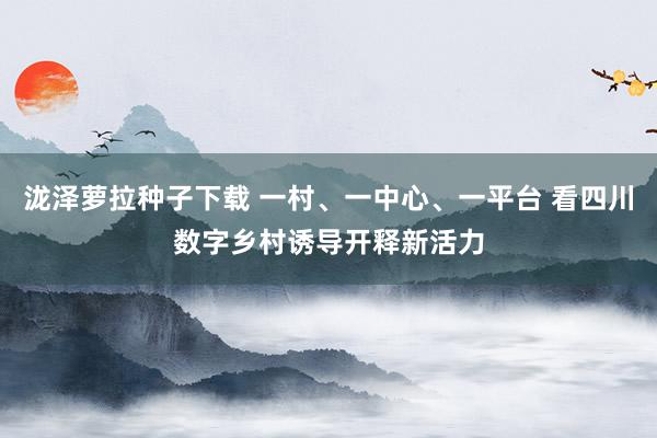 泷泽萝拉种子下载 一村、一中心、一平台 看四川数字乡村诱导开释新活力