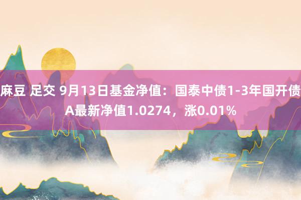 麻豆 足交 9月13日基金净值：国泰中债1-3年国开债A最新净值1.0274，涨0.01%