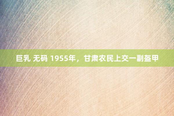 巨乳 无码 1955年，甘肃农民上交一副盔甲