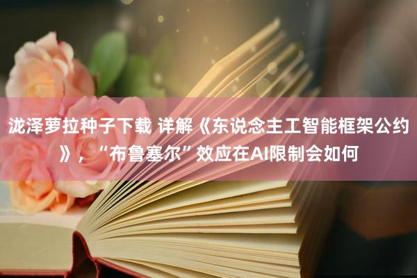 泷泽萝拉种子下载 详解《东说念主工智能框架公约》，“布鲁塞尔”效应在AI限制会如何