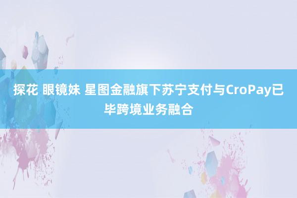 探花 眼镜妹 星图金融旗下苏宁支付与CroPay已毕跨境业务融合