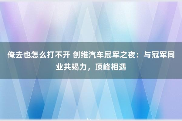 俺去也怎么打不开 创维汽车冠军之夜：与冠军同业共竭力，顶峰相遇