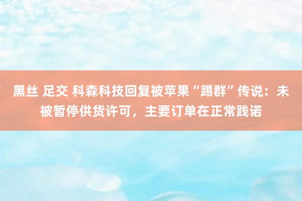 黑丝 足交 科森科技回复被苹果“踢群”传说：未被暂停供货许可，主要订单在正常践诺