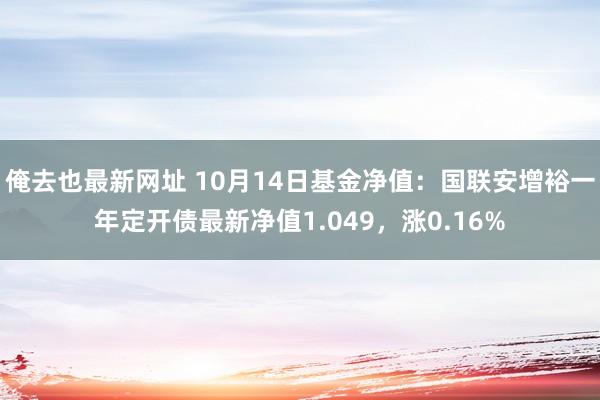 俺去也最新网址 10月14日基金净值：国联安增裕一年定开债最新净值1.049，涨0.16%