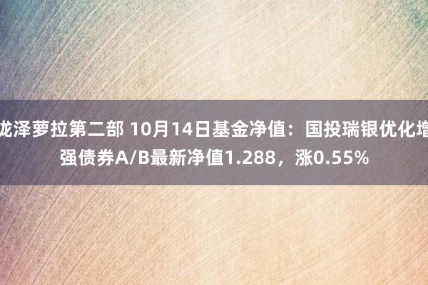 泷泽萝拉第二部 10月14日基金净值：国投瑞银优化增强债券A/B最新净值1.288，涨0.55%