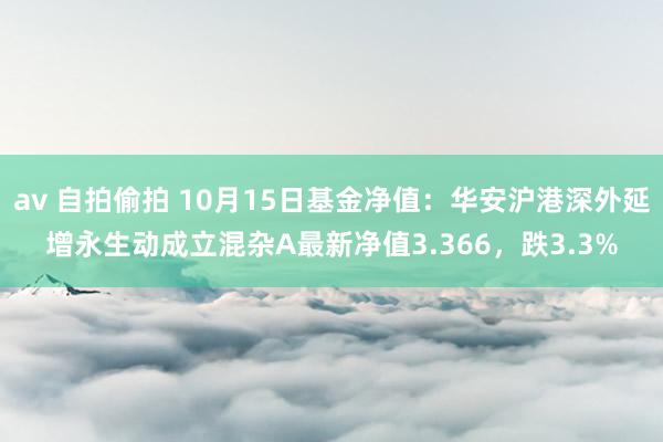 av 自拍偷拍 10月15日基金净值：华安沪港深外延增永生动成立混杂A最新净值3.366，跌3.3%