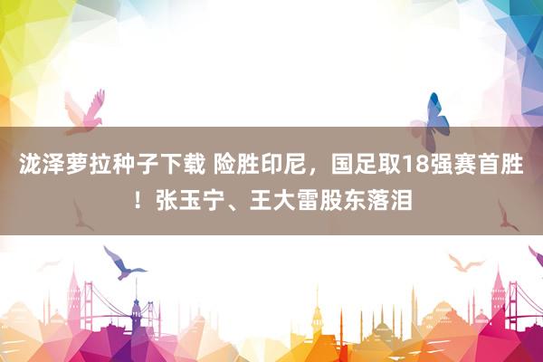 泷泽萝拉种子下载 险胜印尼，国足取18强赛首胜！张玉宁、王大雷股东落泪