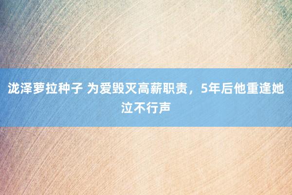 泷泽萝拉种子 为爱毁灭高薪职责，5年后他重逢她泣不行声