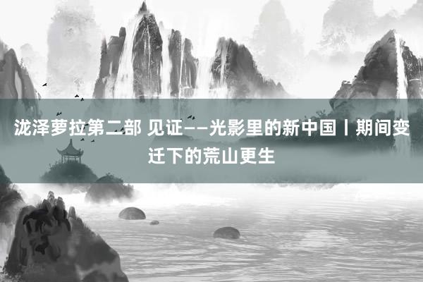 泷泽萝拉第二部 见证——光影里的新中国丨期间变迁下的荒山更生