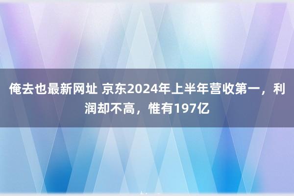 俺去也最新网址 京东2024年上半年营收第一，利润却不高，惟有197亿