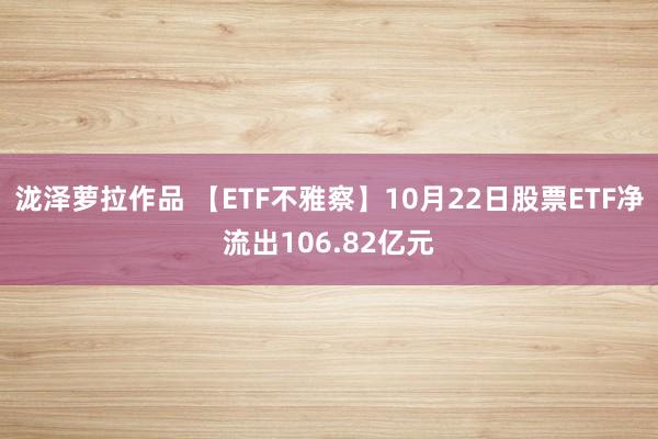 泷泽萝拉作品 【ETF不雅察】10月22日股票ETF净流出106.82亿元