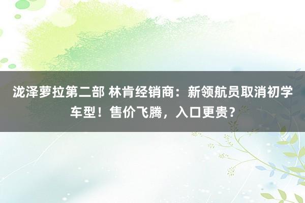 泷泽萝拉第二部 林肯经销商：新领航员取消初学车型！售价飞腾，入口更贵？