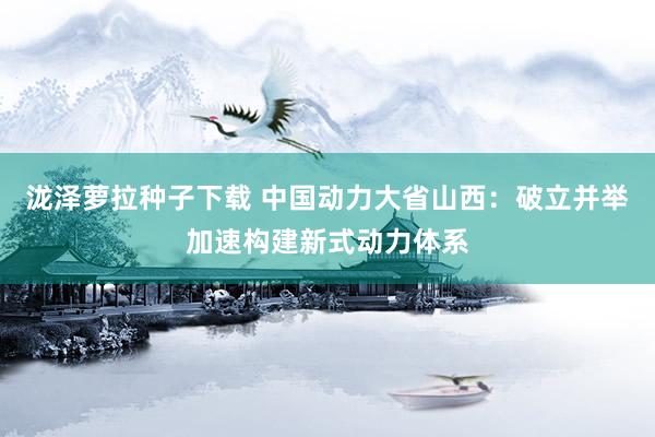 泷泽萝拉种子下载 中国动力大省山西：破立并举加速构建新式动力体系