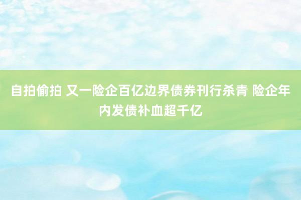 自拍偷拍 又一险企百亿边界债券刊行杀青 险企年内发债补血超千亿