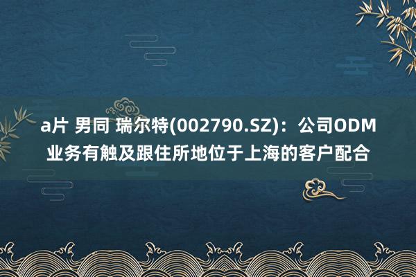 a片 男同 瑞尔特(002790.SZ)：公司ODM业务有触及跟住所地位于上海的客户配合