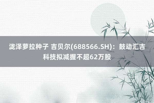 泷泽萝拉种子 吉贝尔(688566.SH)：鼓动汇吉科技拟减握不超62万股