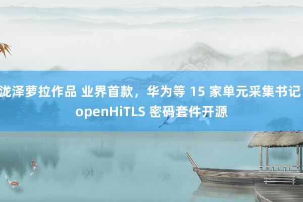 泷泽萝拉作品 业界首款，华为等 15 家单元采集书记 openHiTLS 密码套件开源