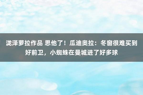 泷泽萝拉作品 思他了！瓜迪奥拉：冬窗很难买到好前卫，小蜘蛛在曼城进了好多球