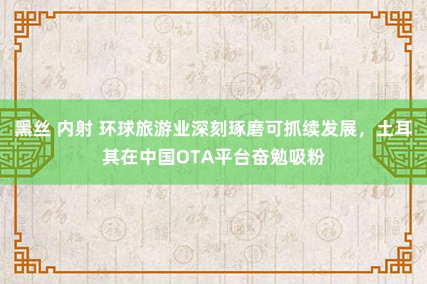 黑丝 内射 环球旅游业深刻琢磨可抓续发展，土耳其在中国OTA平台奋勉吸粉