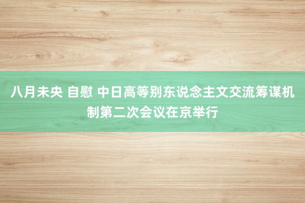 八月未央 自慰 中日高等别东说念主文交流筹谋机制第二次会议在京举行