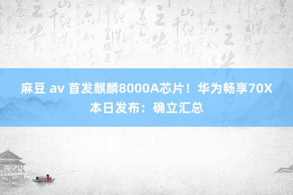 麻豆 av 首发麒麟8000A芯片！华为畅享70X本日发布：确立汇总