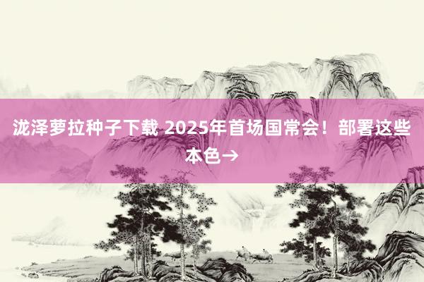 泷泽萝拉种子下载 2025年首场国常会！部署这些本色→