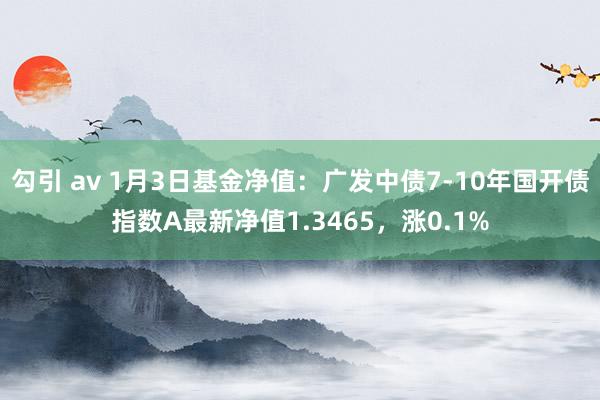 勾引 av 1月3日基金净值：广发中债7-10年国开债指数A最新净值1.3465，涨0.1%