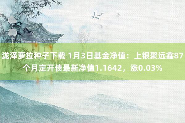 泷泽萝拉种子下载 1月3日基金净值：上银聚远鑫87个月定开债最新净值1.1642，涨0.03%