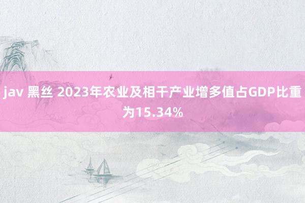 jav 黑丝 2023年农业及相干产业增多值占GDP比重为15.34%