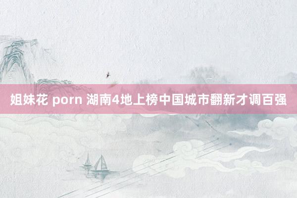 姐妹花 porn 湖南4地上榜中国城市翻新才调百强