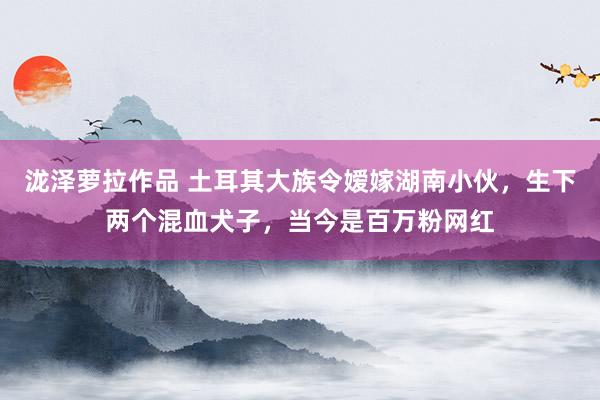 泷泽萝拉作品 土耳其大族令嫒嫁湖南小伙，生下两个混血犬子，当今是百万粉网红