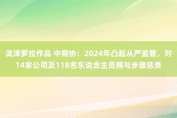 泷泽萝拉作品 中期协：2024年凸起从严监管，对14家公司及118名东说念主员赐与步骤惩责